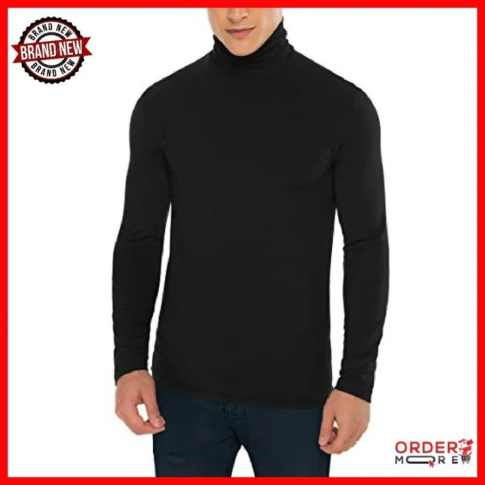 Men's Slim Fit Turtleneck Thermal Pullover Long Sleeve Lightweight Shirt